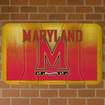 Maryland Terrapins Pixel Blur Red Doormat