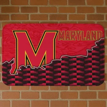 Maryland Terrapins Tribal Detailing Red Black Doormat