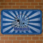 Memphis Tigers Helmet Centerpiece Blue Doormat