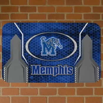Memphis Tigers Hexagon Oval Blue Doormat