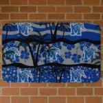 Memphis Tigers Palm Silhouette Blue Black Doormat