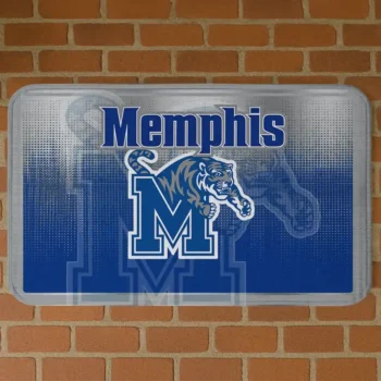 Memphis Tigers Pixel Blur Blue Doormat