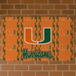 Miami Hurricanes Bolt Row Orange Doormat