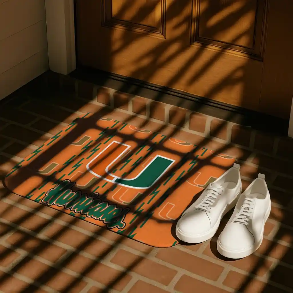 miami-hurricanes-bolt-row-orange-doormat-trendy.webp
