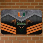 Miami Hurricanes Chevron Points Orange Black Doormat