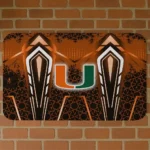 Miami Hurricanes Graphic Stripes Orange Doormat