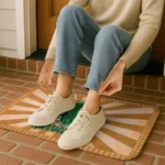 miami-hurricanes-helmet-centerpiece-orange-doormat-best-selling.webp