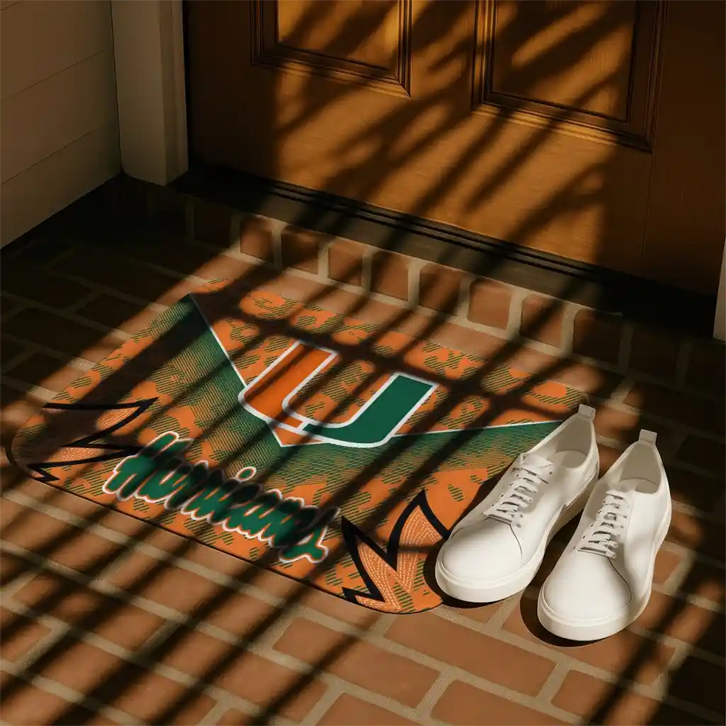 miami-hurricanes-layered-lines-orange-doormat-trendy.webp