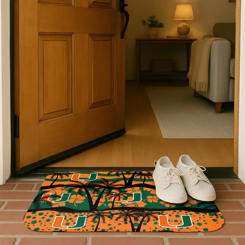 miami-hurricanes-palm-silhouette-orange-black-doormat-fashion-forward.webp