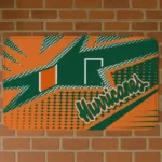 Miami Hurricanes Sharp Flash Orange Doormat