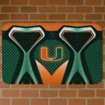 Miami Hurricanes Torso Pattern Orange Crocs Doormat