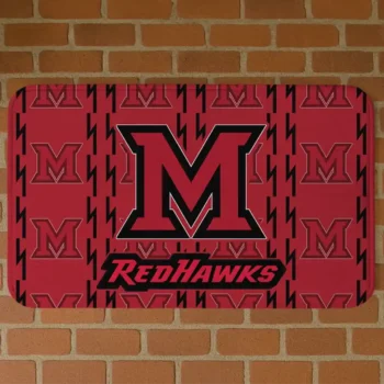 Miami RedHawks Bolt Row Red Doormat
