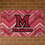 Miami RedHawks Chevron Geometrics Red Doormat