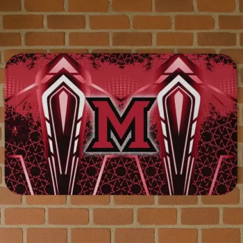 Miami RedHawks Graphic Stripes Red Doormat