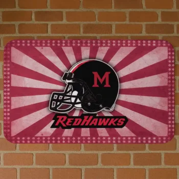 Miami RedHawks Helmet Centerpiece Red Doormat