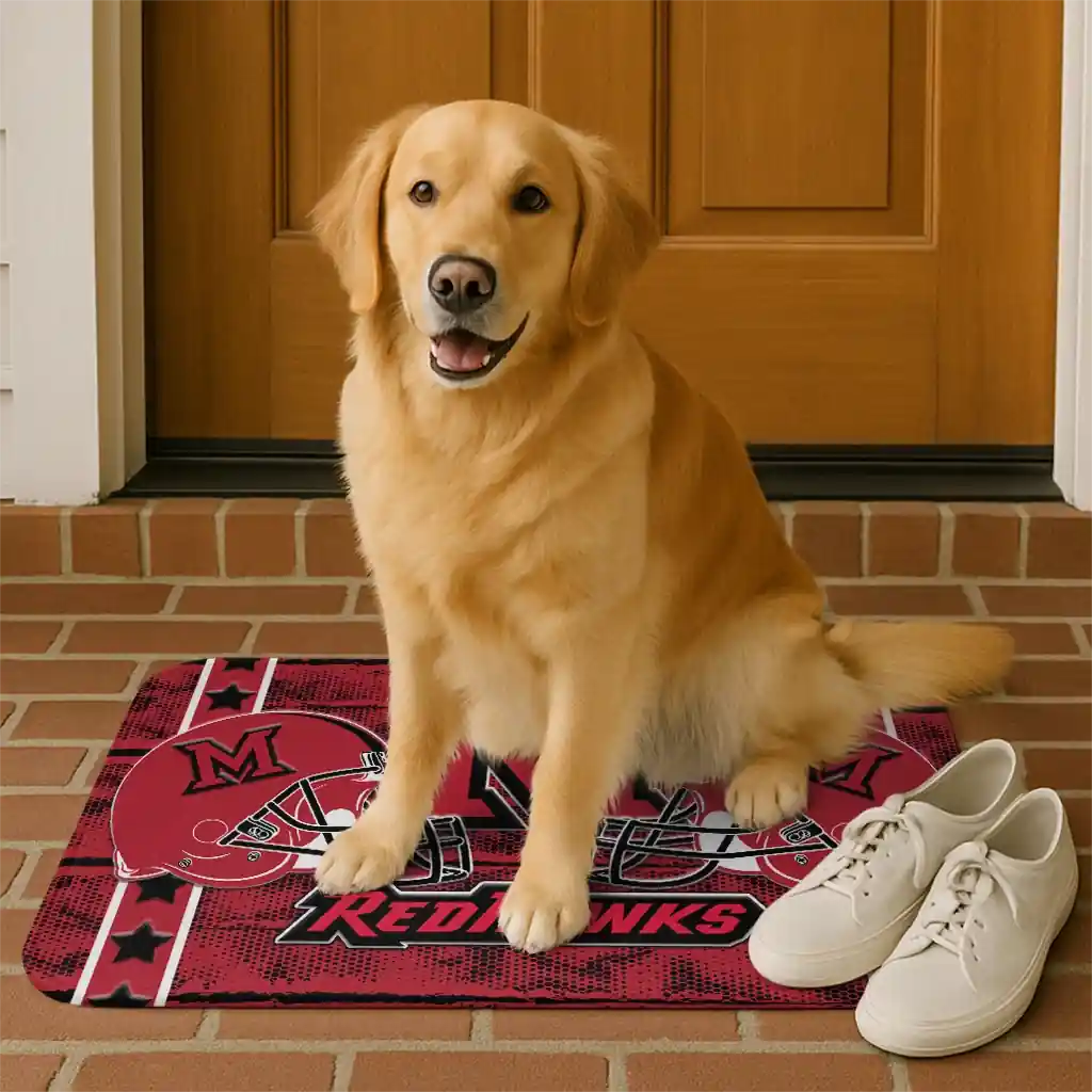 miami-redhawks-helmet-illustration-red-doormat-high-quality.webp