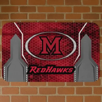 Miami RedHawks Hexagon Oval Red Doormat