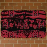 Miami RedHawks Palm Silhouette Red Black Doormat