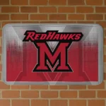Miami RedHawks Pixel Blur Red Doormat