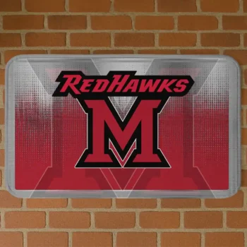 Miami RedHawks Pixel Blur Red Doormat