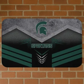 Michigan State Spartans Chevron Points Green Black Doormat
