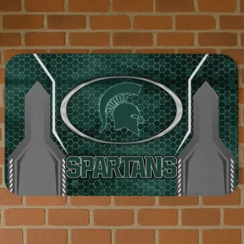 Michigan State Spartans Hexagon Oval Green Doormat