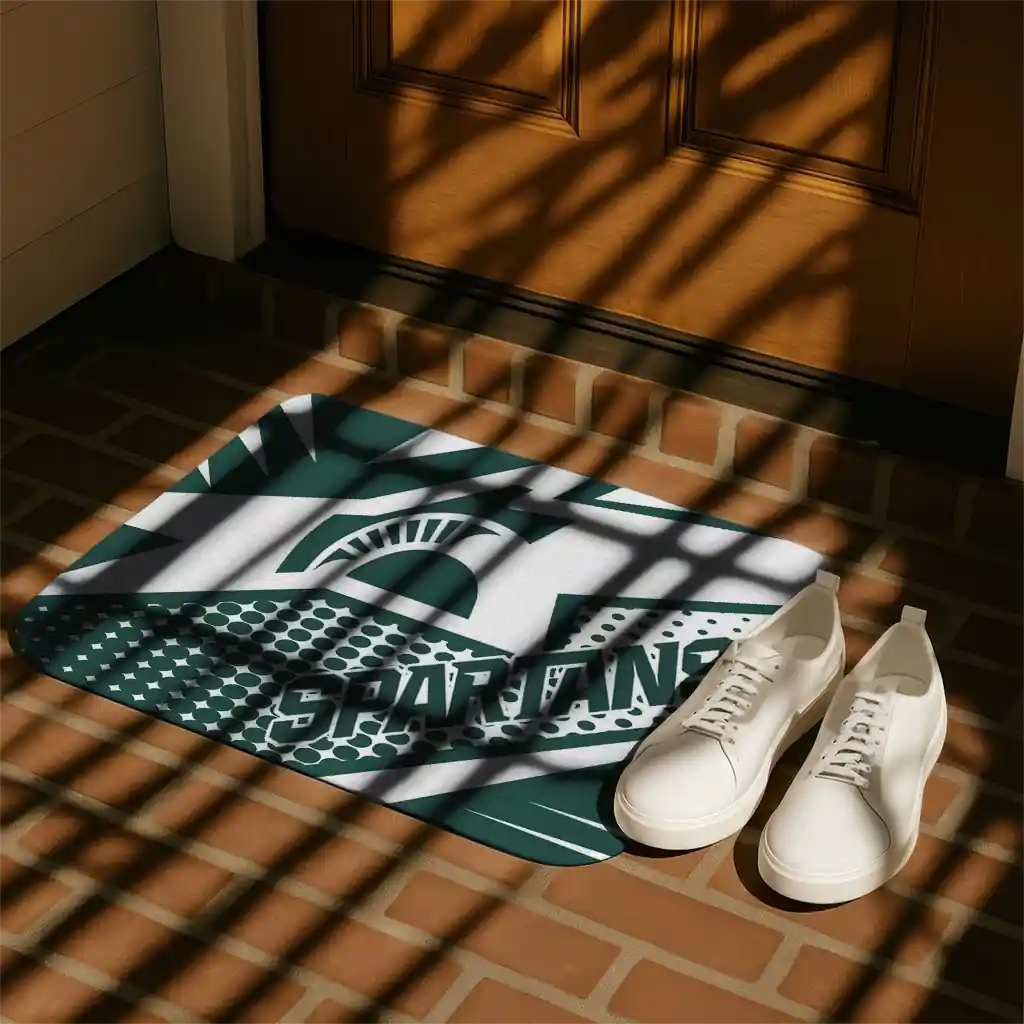 michigan-state-spartans-sharp-flash-green-doormat-trendy.webp
