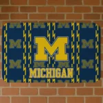 Michigan Wolverines Bolt Row Blue Doormat
