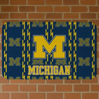 Michigan Wolverines Bolt Row Blue Doormat