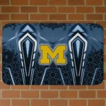 Michigan Wolverines Graphic Stripes Blue Doormat