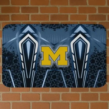 Michigan Wolverines Graphic Stripes Blue Doormat