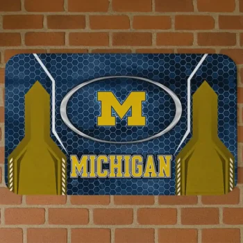 Michigan Wolverines Hexagon Oval Blue Doormat