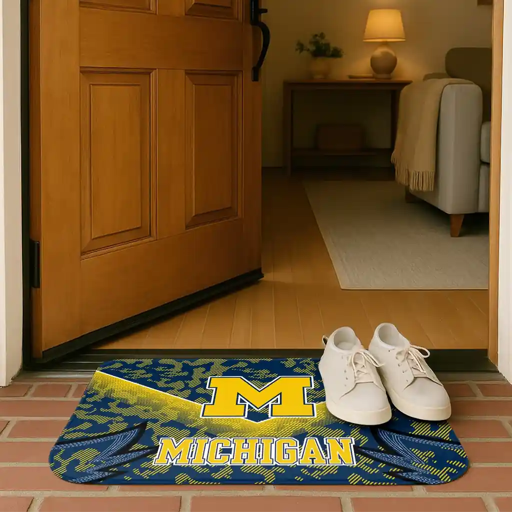 michigan-wolverines-layered-lines-blue-doormat-fashion-forward.webp