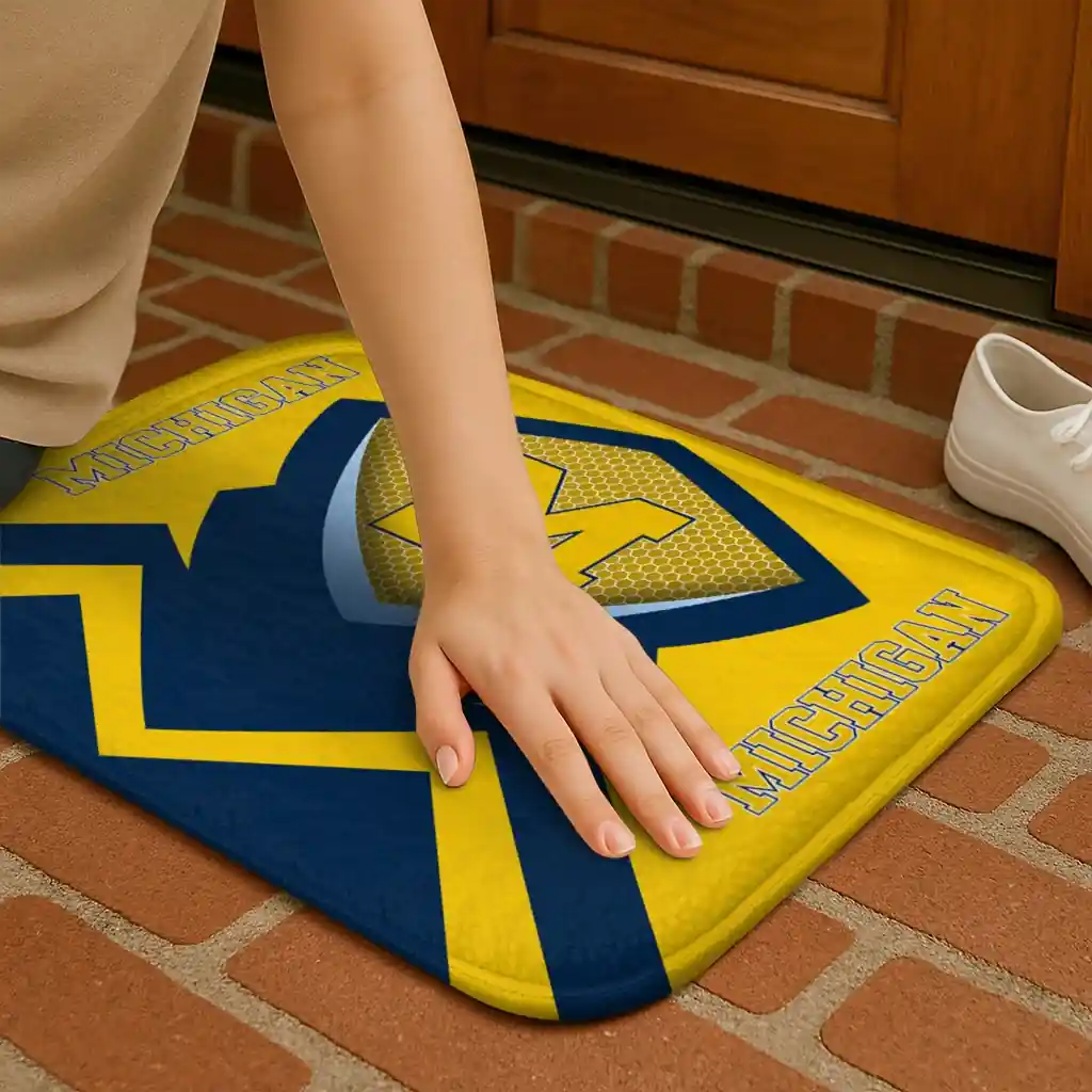 michigan-wolverines-ninja-mesh-blue-doormat-premium-grade.webp