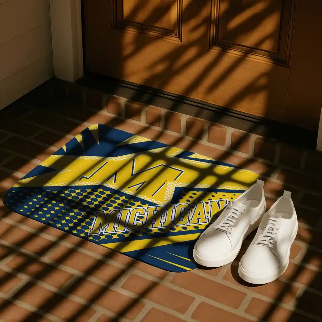 michigan-wolverines-sharp-flash-blue-doormat-trendy.webp