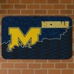 Michigan Wolverines Tribal Detailing Blue Black Doormat