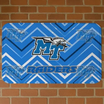 Middle Tennessee Blue Raiders Chevron Geometrics Blue Doormat