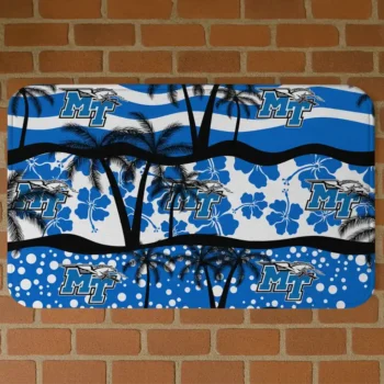 Middle Tennessee Blue Raiders Palm Silhouette Blue Black Doormat