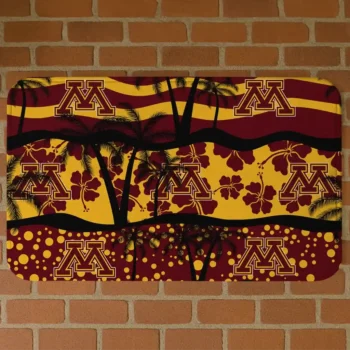 Minnesota Golden Gophers Palm Silhouette Maroon Black Doormat