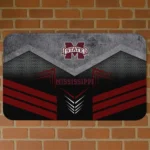 Mississippi State Bulldogs Chevron Points Maroon Black Doormat