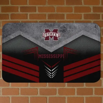 Mississippi State Bulldogs Chevron Points Maroon Black Doormat