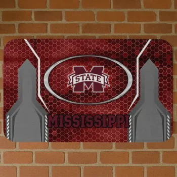 Mississippi State Bulldogs Hexagon Oval Maroon Doormat