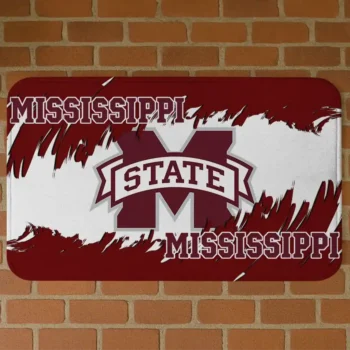 Mississippi State Bulldogs Plate Rip Maroon Doormat