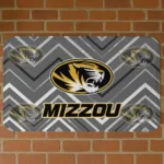 Missouri Tigers Chevron Geometrics Black Doormat