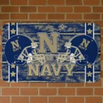 Navy Midshipmen Helmet Illustration Blue Doormat