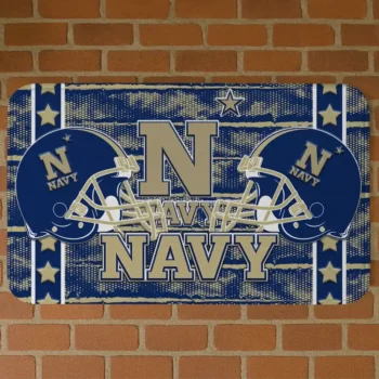 Navy Midshipmen Helmet Illustration Blue Doormat