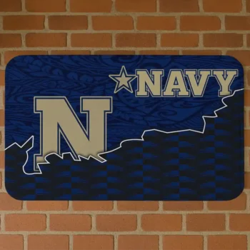 Navy Midshipmen Tribal Detailing Blue Black Doormat