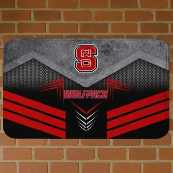 NC State Wolfpack Chevron Points Red Black Doormat