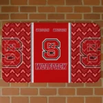 NC State Wolfpack Chevron Stack Red Doormat