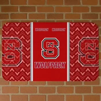 NC State Wolfpack Chevron Stack Red Doormat